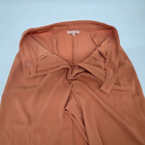Rust Orange Wide-Leg Pants By Evolutionary Size L Lightweight Material Pleated - Picture 4 of 9